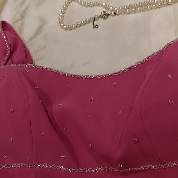 Pink sequined gown / cut it short & cute. - Picture 3 of 8